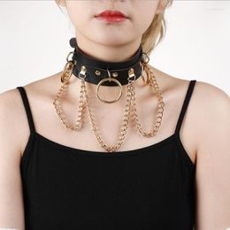Choker Fashion Necklace PU Leather Pendant Collar For Women Goth Punk Chain Sexy Chocker Necklaces Bondage Gift E20