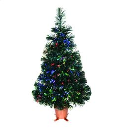 Christmas Decorations 32 Inch Green Prelit Mini Fibre Optic Tabletop Artificial Tree with LED lights gold base Xmas Table top tree 231102