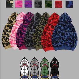 Shark designer hoodie sweater mens women Camouflage jacket Jogger Zipper japanese fashion sportwear Brand hooded sweatshirt tracksuit W Qrpq