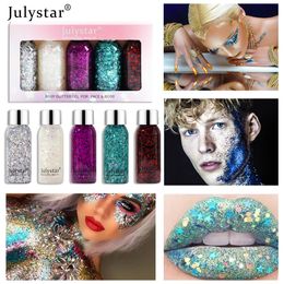 Makeup Blue Glitter Liquid Eyeshadow Liquid Stage Makeup Face Body Glitter Dazzling Eyeshadow Set For Festival Wholesale