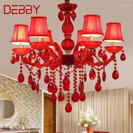 Chandeliers DEBBY European Style Crystal Pendent Lamp Red Candle Luxurious Living Room Restaurant Bedroom Villaex Building Chandelier