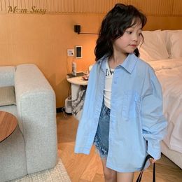 Kids Shirts Fashion Baby Girls Boys' Shirts Toddler Kids' Shirts Loose Fit Dress Long Sleeve Spring Autumn Baby Superfine Clothing 3-14Y 230403