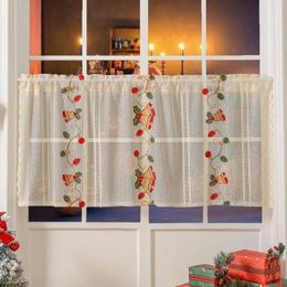 Curtain Embroidery Small Bells For Kitchen Sheer Drape Bay Window Screen Cafe Home Decoration Door Rod Pocket#E