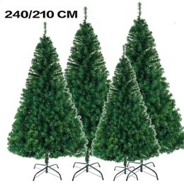 Christmas Decorations 240210180cm Artificial Tree 8ft6ft55ft Snowy Flocked Xmas Ready To Use With Metal 231102