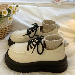 Dress Shoes Lolita Women Mary Jane 2023 Loafers Girls Students JK Uniform High Heels Platform Cosplay White Female