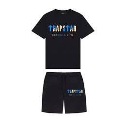 Летний новый Trapstar London Shooter Shisteared Firt Sup Костюм Chenille Декодирует черный ледяной вкус 2.0 мужские рок-звездные рубашки Мужские дизайнеры Tshirts для Big Men Suit