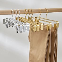 Hangers Racks Golden hook furniture Trousers frame clip thick Aluminium alloy material clothing hangers Bedroom storage clothing hangers 230403