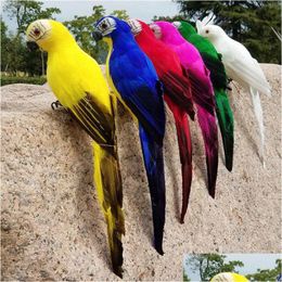Garden Decorations Handmade Simation Parrot Creative Feather Lawn Figurine Ornament Animal Bird Prop Decoration Dhhy8