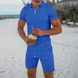 Men's Tracksuits Summer Casual Set Street Clothing Solid Colour Short Sleeved Shorts Brand High-quality Outdoor Fitness And Sports