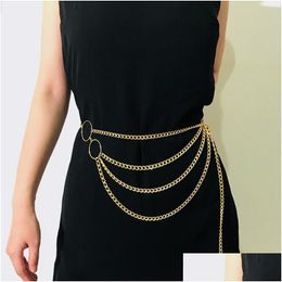 Other Fashion Accessories Belts Accessories Simple Aluminum Zipper Mti-Layer Exaggerated Body Chain Female Retro Street Y Be Dhgarden Dhlic