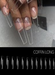 240pcsbag Gel X Nails Extension System Full Cover Sculpted Clear Stiletto Coffin False Nail Tips7015778