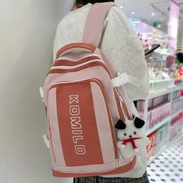 School Bags DCIMOR Letter Printing Waterproof Nylon Women Backpack Female Large Capacity Portable Travel Bag Teenage Girl Cute Schoolbag