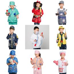 Cosplay Umorden Kids Child Doctor Nurse Firefighter Astronaut Costume Occupation Game Role Play Kit Set for Boys Girls Party Fancy Dress 230403