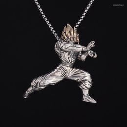 Pendant Necklaces Men Women Hip-Hop -Blooded Anime Yellow Hair Warrior Brave Street Party Personality Charm Jewelry
