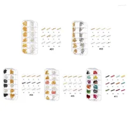 Nail Art Decorations 12 Grids Metal Chain Decoration DIY Studs Manicure Jewellery