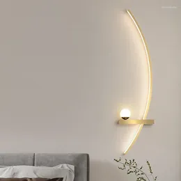 Wall Lamps Modern LED Lamp Minimalist Stripes Black Gold Decorative Sconce For Bedroom Bedside Study Home Indoor Lighting Lusters