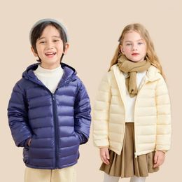 Down Coat -10 Winter Children Warm Baby Boys Girls Duck Lightweight Hooded Jacket 4-14 Years Teen Kids Outdoor Snowsuit