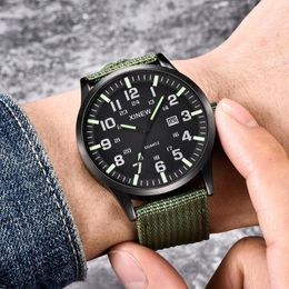 Wristwatches XI Brand Watch Men Sports Army Watches Fashion Nylon Band Calendar Quartz Price Relogios Masculinos