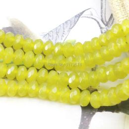 Beads 4x6mm Olive-Green Chalcedony Accessories Part Loose Created Abacus Stone Faceted Jewelry Making Design 15inch For Necklace