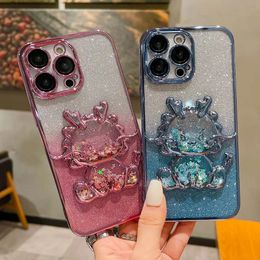 Luxury 3D Dragon Glitter Quicksand Gradient Phone Case For iPhone 14 13 12 11 15 Pro Max 14 15 Plus Electroplated Lens Film Protective case