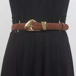 Belts Women's Runway Fashion Vintage Genuine Leather Cummerbunds Female Dress Corsets Waistband Decoration Wide Belt R2370