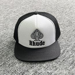 Rhude Ball Caps Tide Brand American Truck Hat Men's and Women's Same Style Flat Brim Baseball Cap Autumn and Winter 505