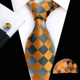 Bow Ties Business Ties for Men Silk Tie Set Dots Necktie Set Classic Plaid Cufflinks Handkerchief for Formal Wedding High Quality Gravata 231102