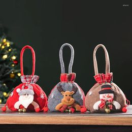 Christmas Decorations Gift Doll Bag Cute Furry Drawstring Pouch Candy Cookies Packaging Snowman Tote Kids Accessories