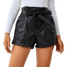 Women's Shorts Leather Casual Hip Lifting PU Fashion High Waist Pants Plus Size Women Clothing