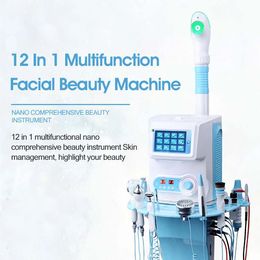 Fashion Design Spa Facial Care 13 Handles Machine RF Complexion Improve Aqua Oxygen Spray Skin Deep Cleaning Scrubber Exfoliating Essence Import Device