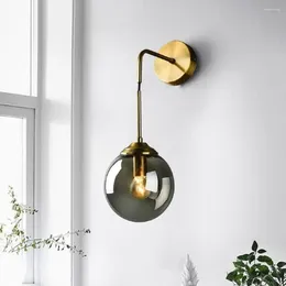 Wall Lamp Modern Glass Ball Creative Study Bedroom Bedside Background Lamps Home Decoration For Bathroom Kitchen Light