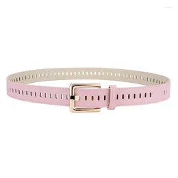 Belts Women Belt Full-Hole Pin Buckle Decoration Ladies Wide Square Alloy Jeans Female Waistband