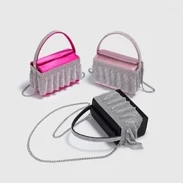 Evening Bags Luxury Handbag Imitation Diamond Tassel Design Box Shape Bag Women Crossbody Party Clutch Purse