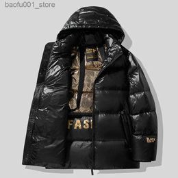 Men's Down Parkas 2023 New Men's White Duck Down Jacket Warm Hooded Thick Puffer Jacket Coat Male Casual High Quality Overcoat Winter Parka Men Q231103