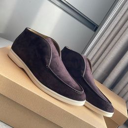 2023 Inverno uomo mocassini casual appartamenti larghi LP Sneaker passeggiata aperta scarpe da ponte estive Mocassini oxford sportivi in pelle scamosciata scivolano su loropianas con designer 35-46Box