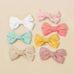 Hair Accessories Cute Baby Clip Bows Hairpin Child Girl Corduroy Hooks For Toddler Dot Hairgrips Usual Barrettes Kids Po 2Pcs