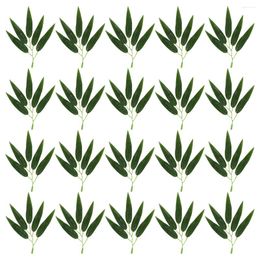 Decorative Flowers 50 Pcs Outdoor Decor Artificial Bamboo Leaves House Plants Indoors Live Faux Green Silk Table Confetti Fake Branch