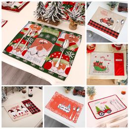 Christmas Decorations Year 2023 Table Mat Placemat Tableware Pad Dinner Navidad Xmas Home DecorChristmas