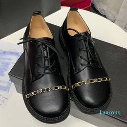 Spring Autumn New Dress Shoes Genuine Leather Round Toe Flat Bottom Colour Lace up Ladies Shoe
