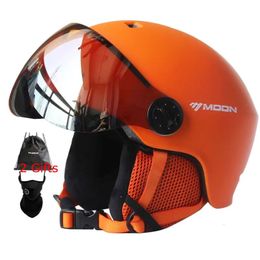 Ski Helmets MOON Goggles Skiing Helmet Integrally-Molded PCEPS High-Quality Ski Helmet Outdoor Adult Sport Ski Snowboard Skateboard Helmets 231102