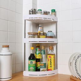 Kitchen Storage Multi-layer Shelf Plastic Corner Rack Floor-standing Triangle Household Bathroom Organizer