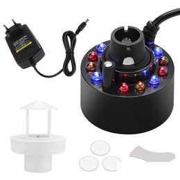 Garden Decorations 350Ml/H Trasonic Mist Maker Fogger Atomizer With Led Changing Light For Water Fountain Pond P Dhdac