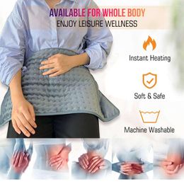 Blankets Electric Therapy Heating Blanket Microplush Heat Mat Neck For Abdomen Stomach Waist Back Pain Relief Warmer Wrap Temp Heater