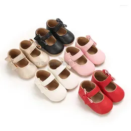 First Walkers Cute Baby Pu Leather Girl Moccasins Bowknot Soft Soled Non-slip Footwear Shoes