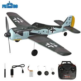 ElectricRC Aircraft FW-190 RC Plane 2.4G 4CH 402mm Wingspan RC Aircraft One Key Aerobatic RTF Fighter Mini Warbird RC Aeroplane Toys Gifts 231102