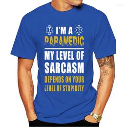 Men's T Shirts 2023 Funny Men Women Novelty Tshirt Paramedic - Im A My Level Of Sarcasm Mens Premiumcool T-Shirt(2)