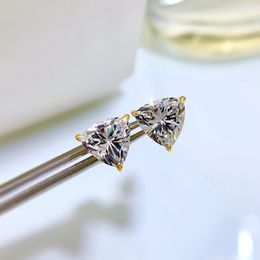 Handmade Triangle Cut Diamond Stud Earring 925 Sterling Silver Engagement Wedding Earrings for women Bridal Party Jewellery Gift