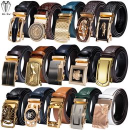 Belts High Quality Mens Belts Black Brown Blue White Green Leather Straps Casual Gold Automatic Buckles Waistband Belt for Men Wedding 230403