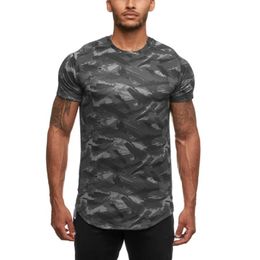 Men's T Shirts Men Short Sleeve Tshirt Camouflage Polyester Quick Dry Shirt Tee For Workout Jogger Bodybuilder T-shirt
