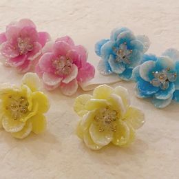 Dangle Earrings Romantic Colourful Acrylic Flower Earring Exquisite Korean Fashion For Women Delicate Charm Jewellery Trendy Jewellery